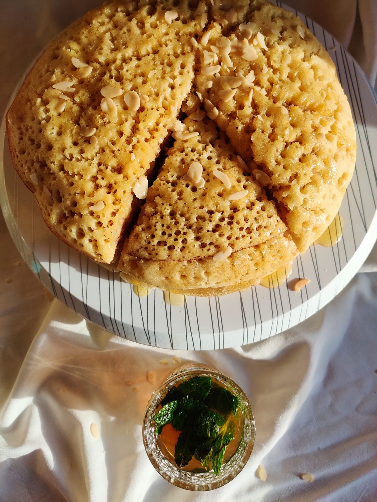 Baghrir with caramel butter